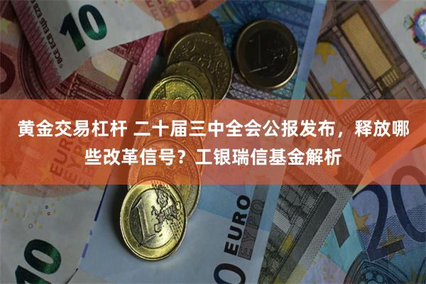 黄金交易杠杆 二十届三中全会公报发布，释放哪些改革信号？工银瑞信基金解析