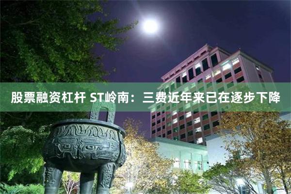 股票融资杠杆 ST岭南：三费近年来已在逐步下降